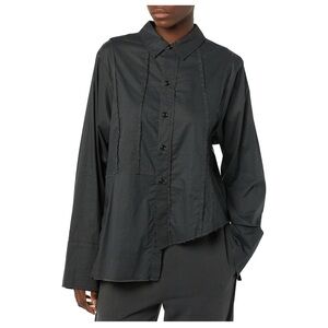 Rare/Self Washed Black Cotton Button Down Shirt Size 4 New